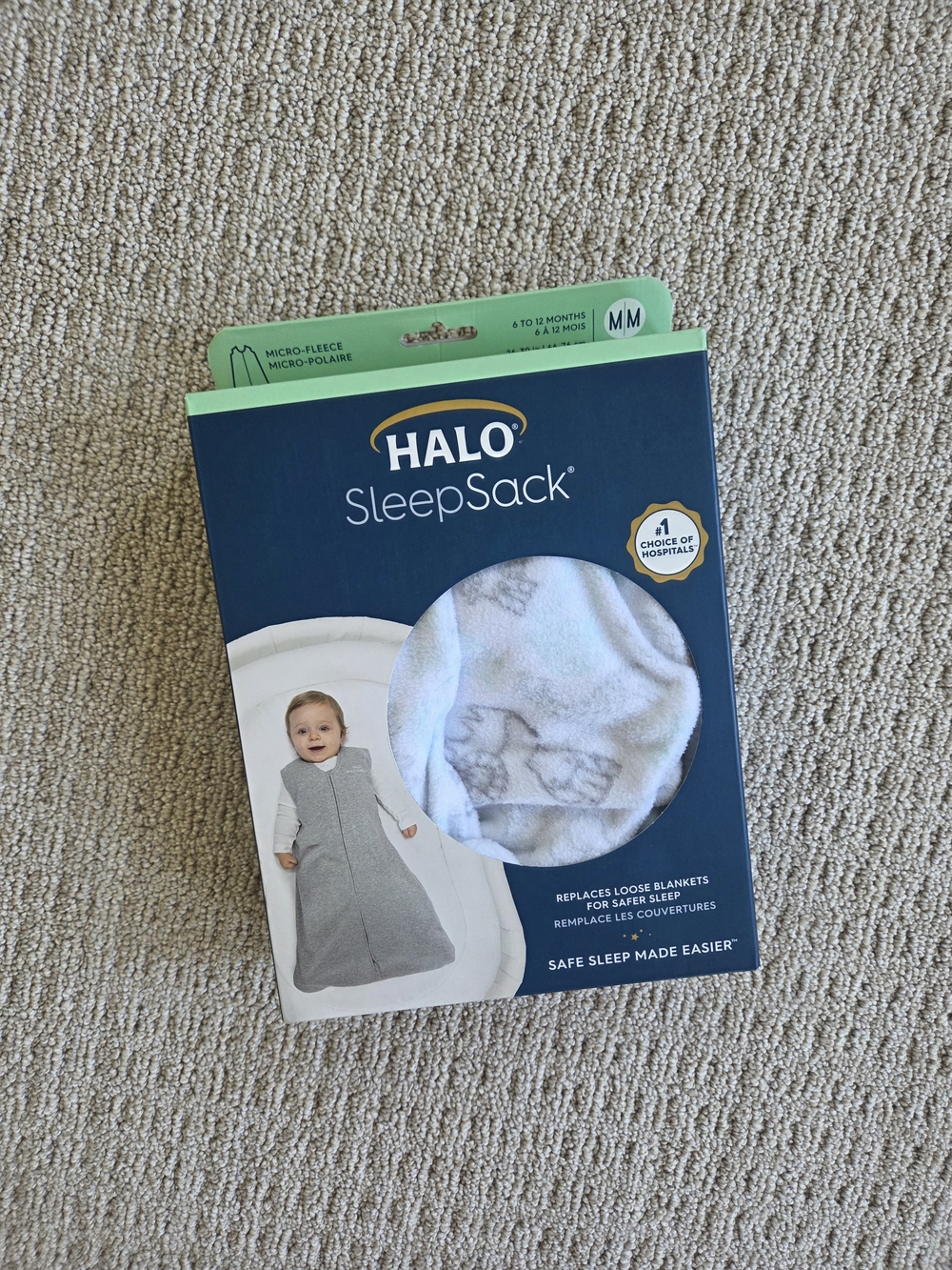 HALO SleepSack Micro-Fleece Wearable Blanket, Size Medium
